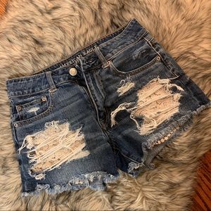 American Eagle High-Waisted Distressed Shorts